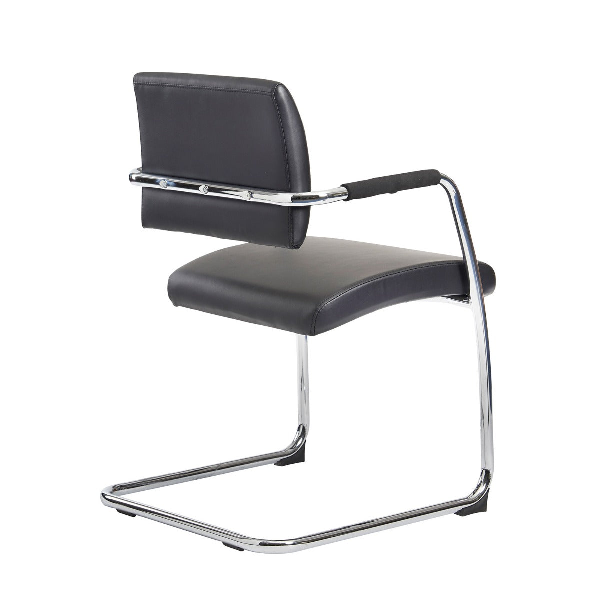 Bruge Black Faux Leather Conference Cantilever Visitor Chair - Sold in Packs of Two